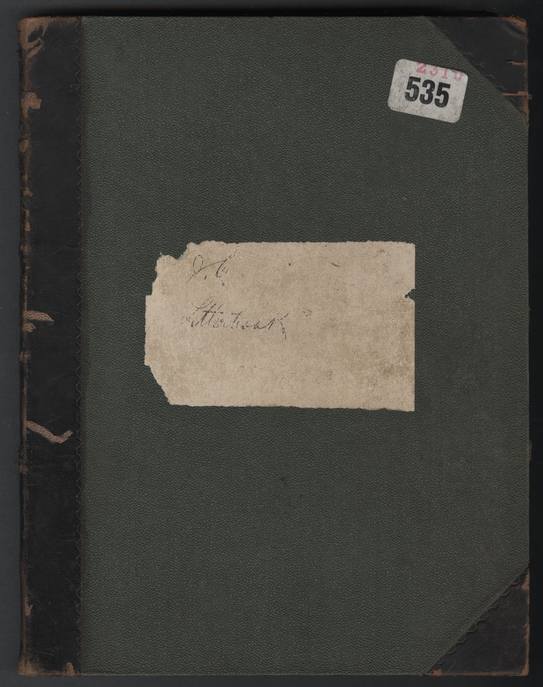 Carvill Letter book, front cover