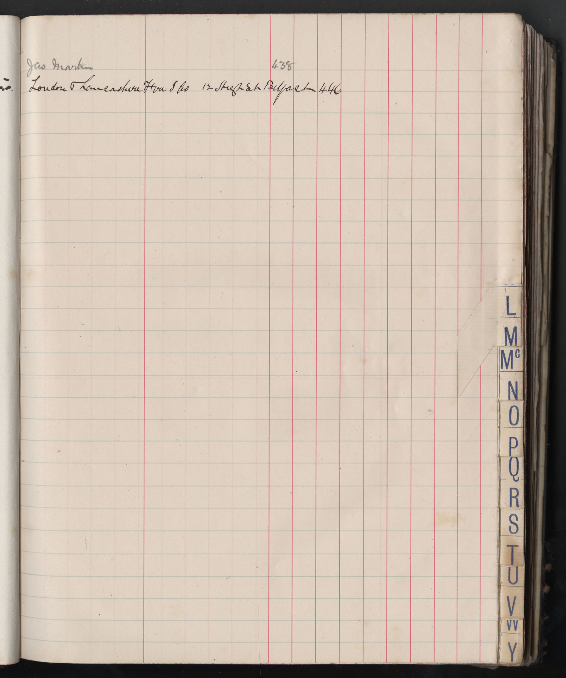 Carvill Letter Book, Index L &amp; M