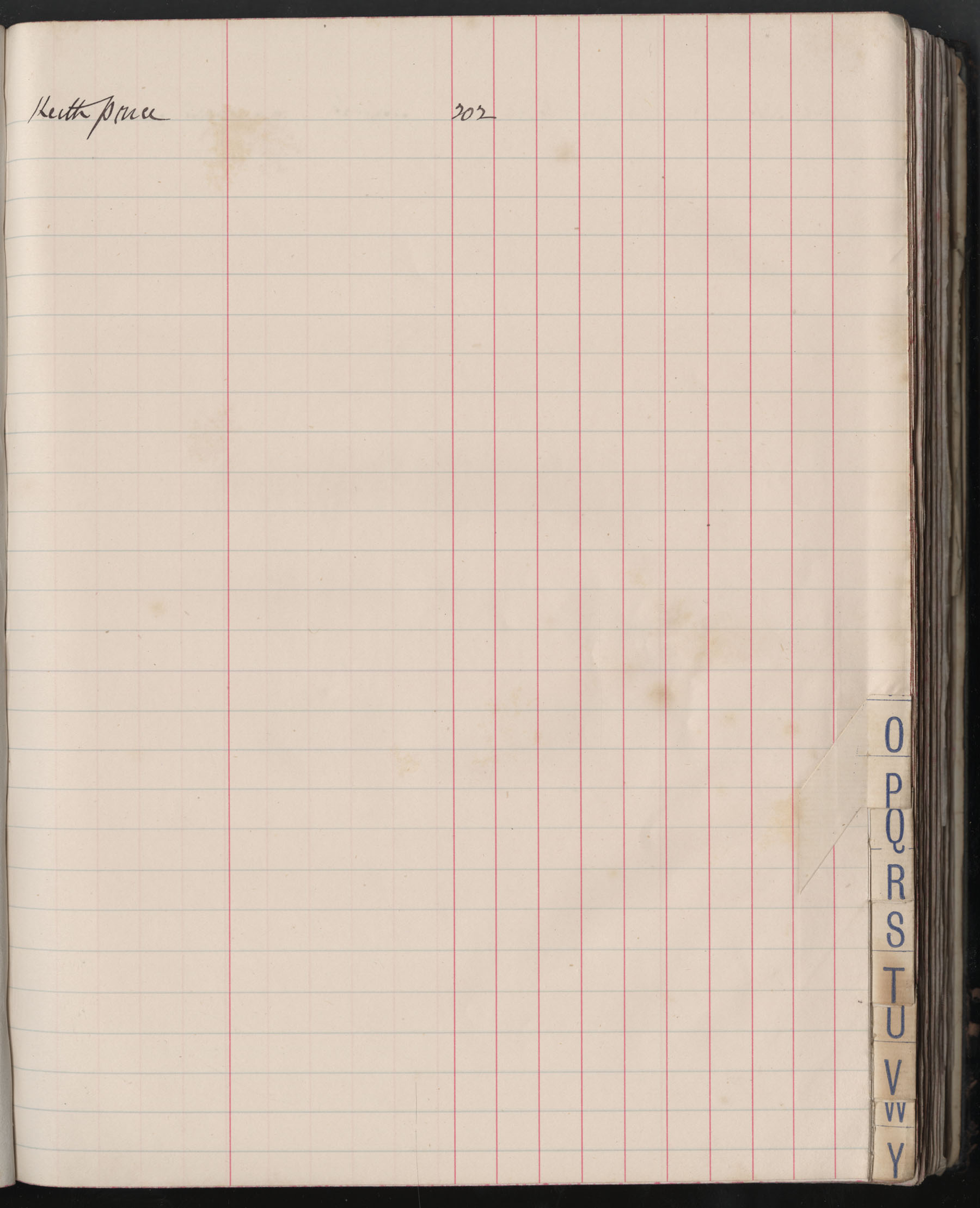 Carvill Letter Book, Index O &amp; P