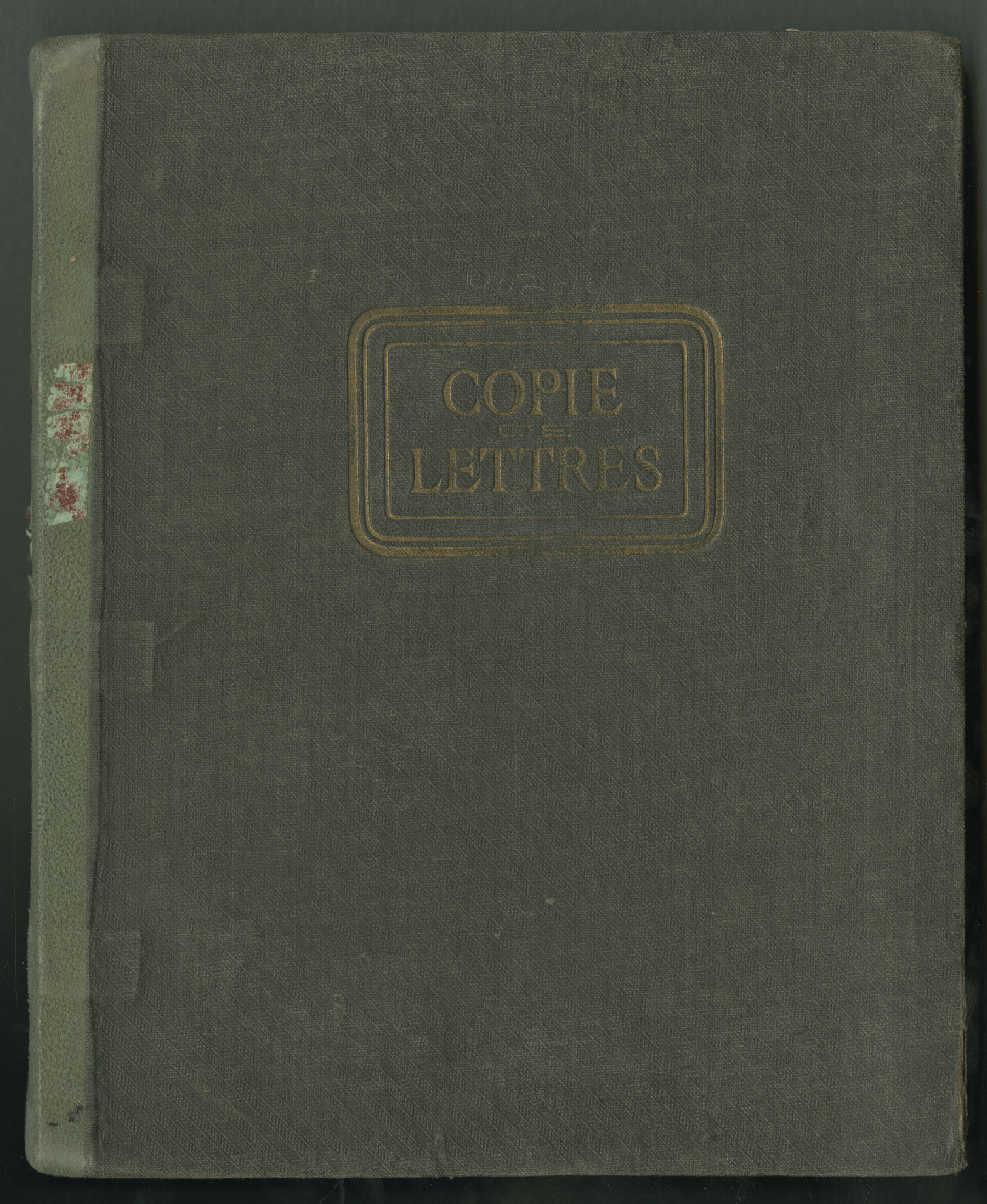 Carvill Letter Book, 1903, front outside cover.