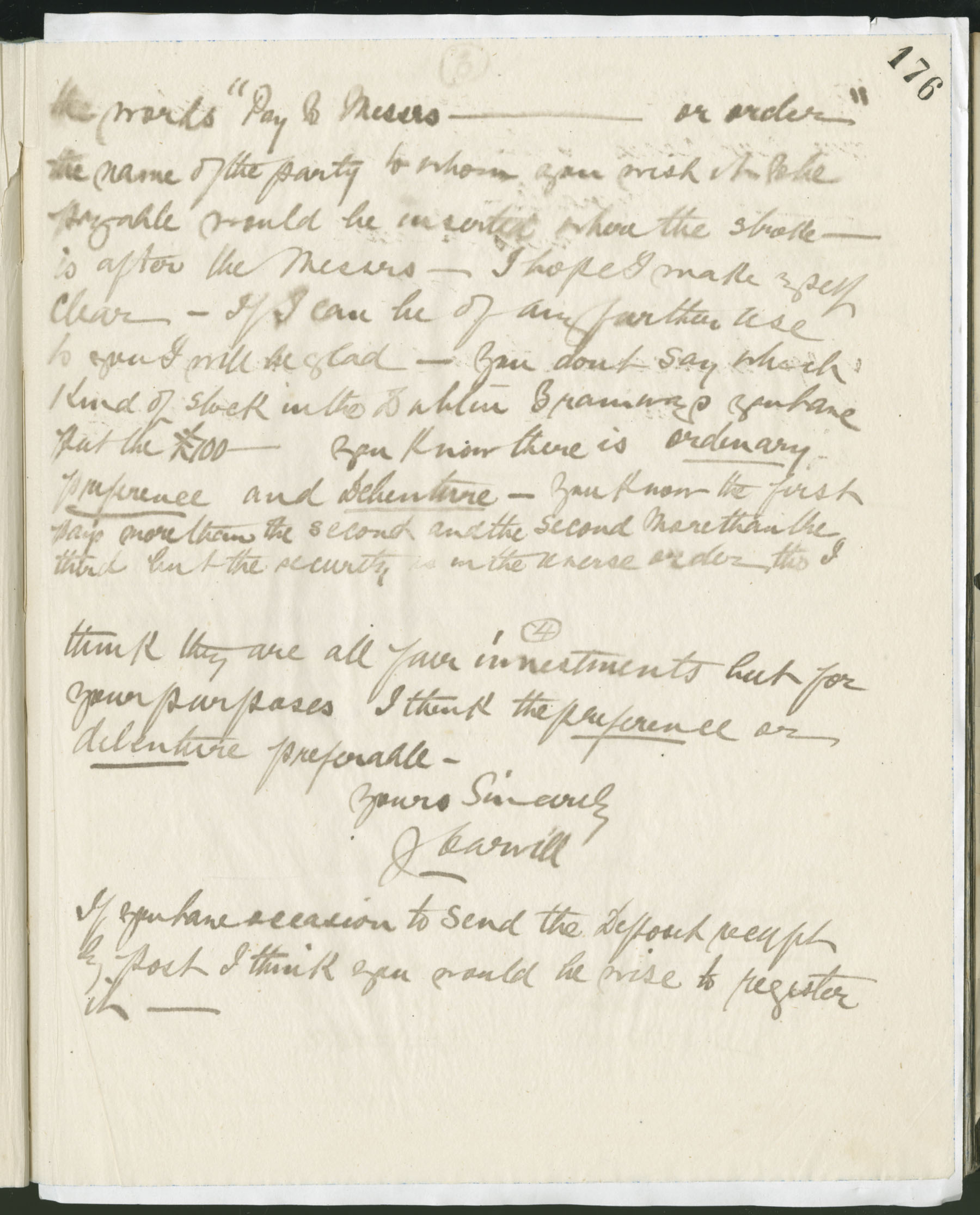 Carvill Letter Books, 1910, page 175-6 - Letter from John Carvill to Milly, dated 8 March 1910, pg 2 of 2.