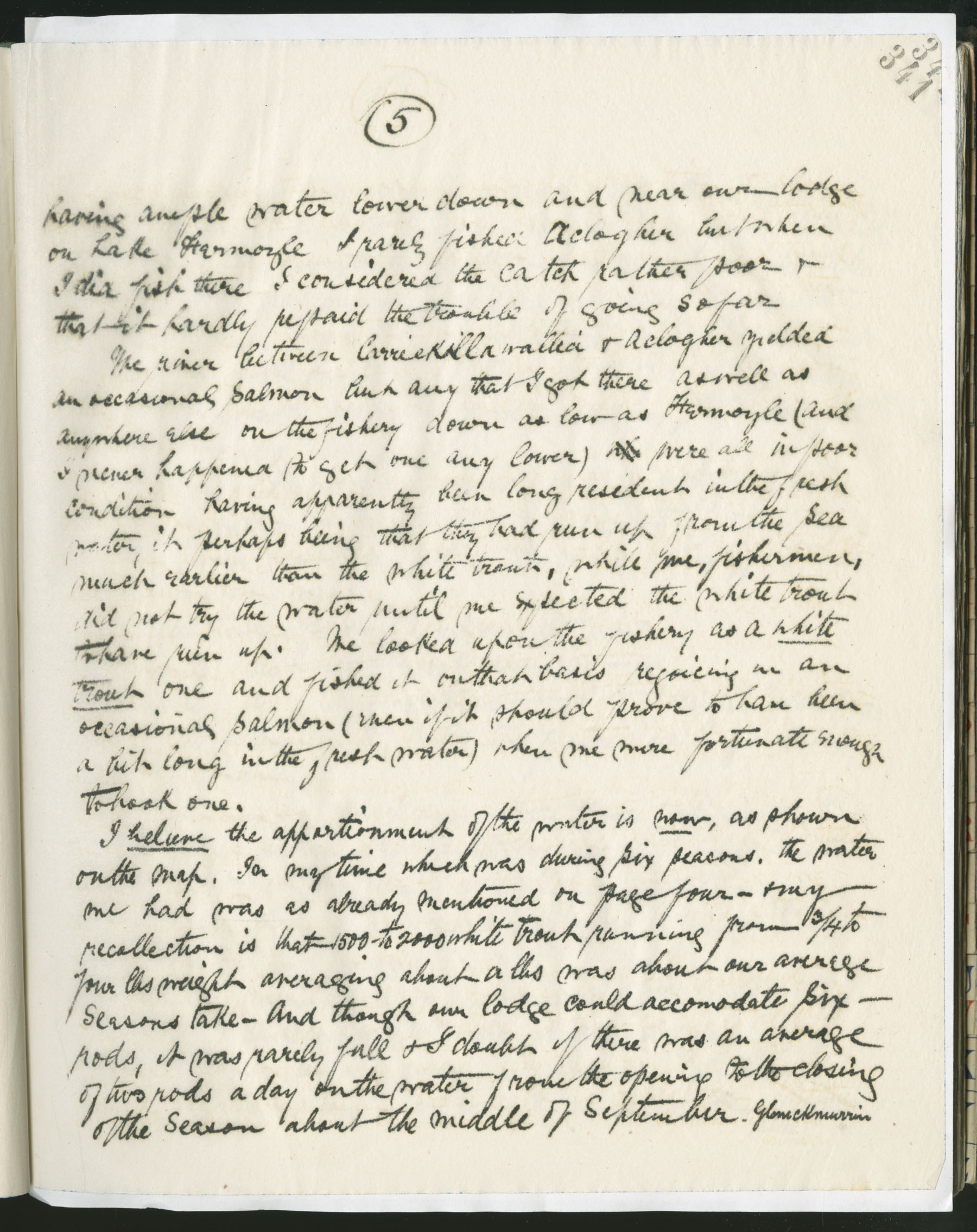 Carvill Letter Books, 1912, page 337 - Letter from J Carvill to Phyllis, dated 16 June 1912, page 5 of 7.