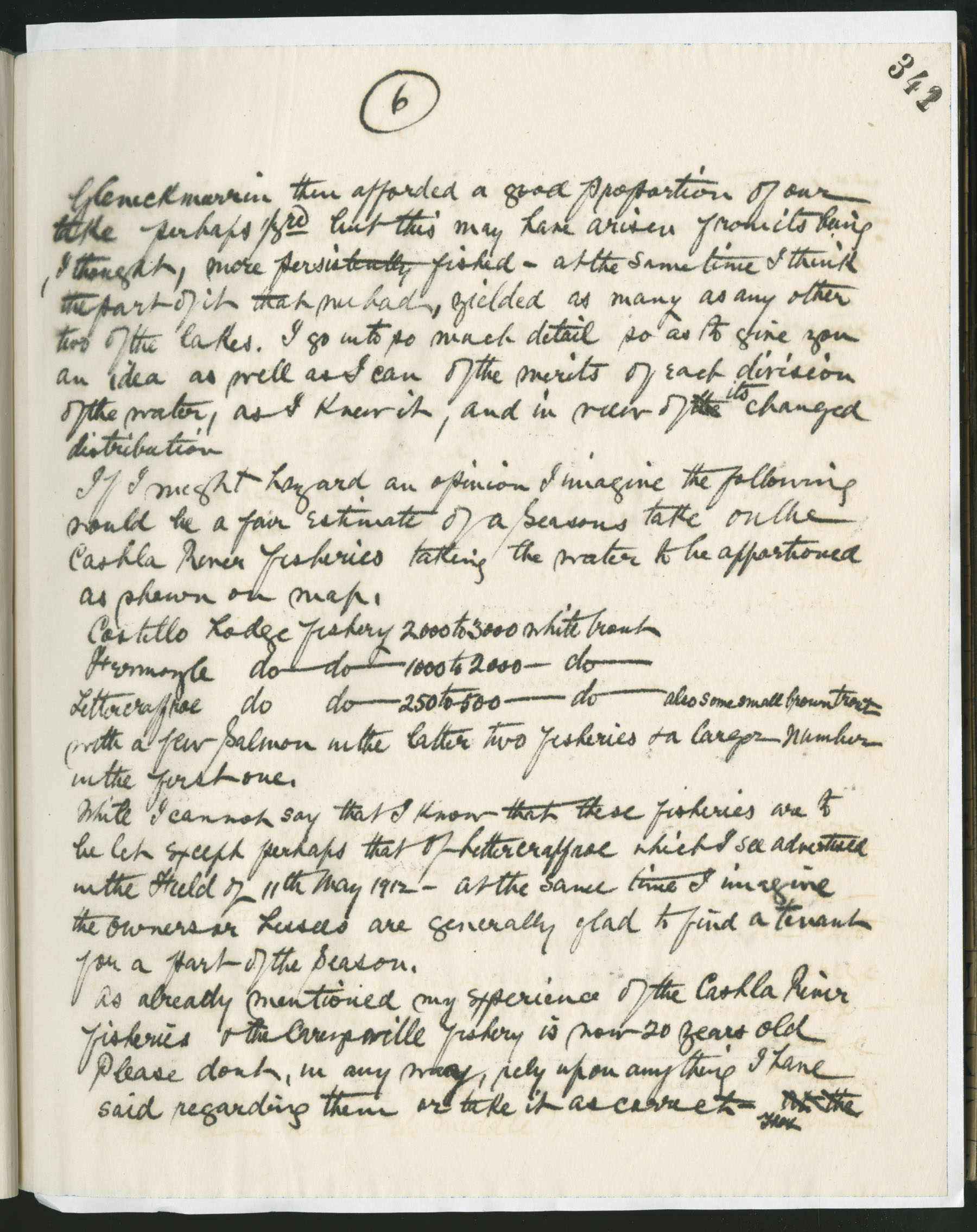 Carvill Letter Books, 1912, page 337 - Letter from J Carvill to Phyllis, dated 16 June 1912, page 6 of 7.