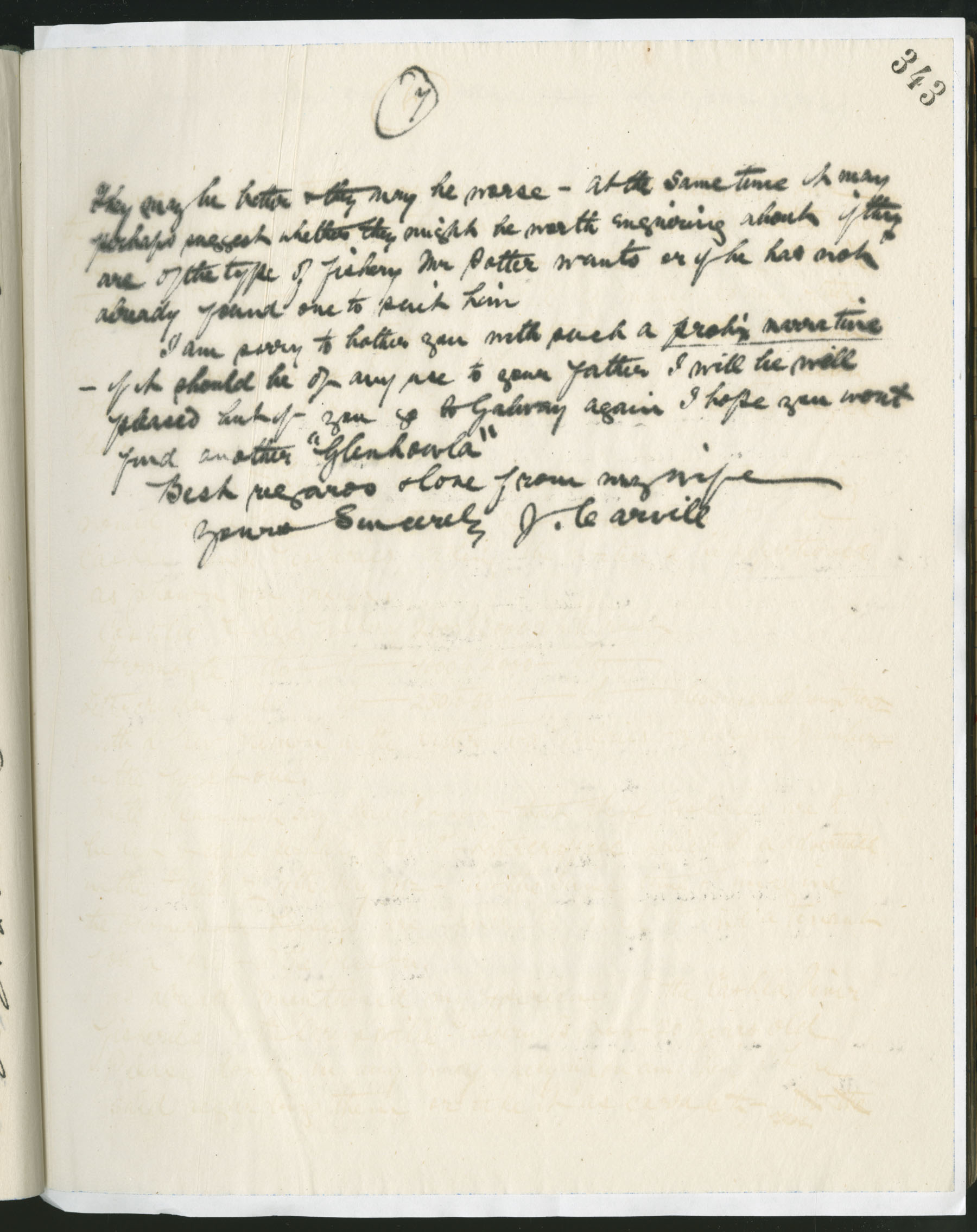 Carvill Letter Books, 1912, page 337 - Letter from J Carvill to Phyllis, dated 16 June 1912, page 7 of 7.