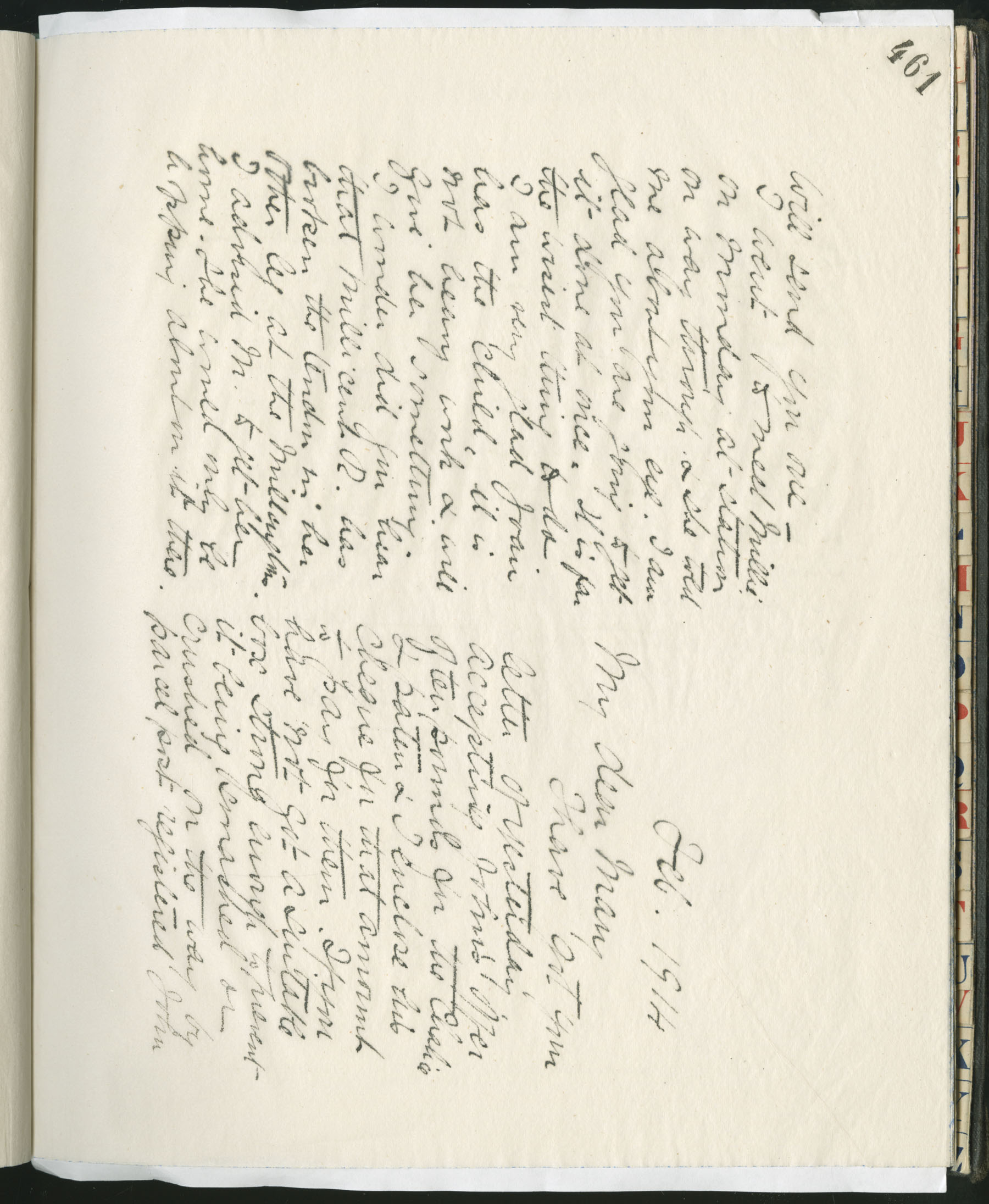 Carvill Letter Books, 1914, page 461-462 - Letter from E Carvill to Mary, dated Feb 1914, page 1 of 2.