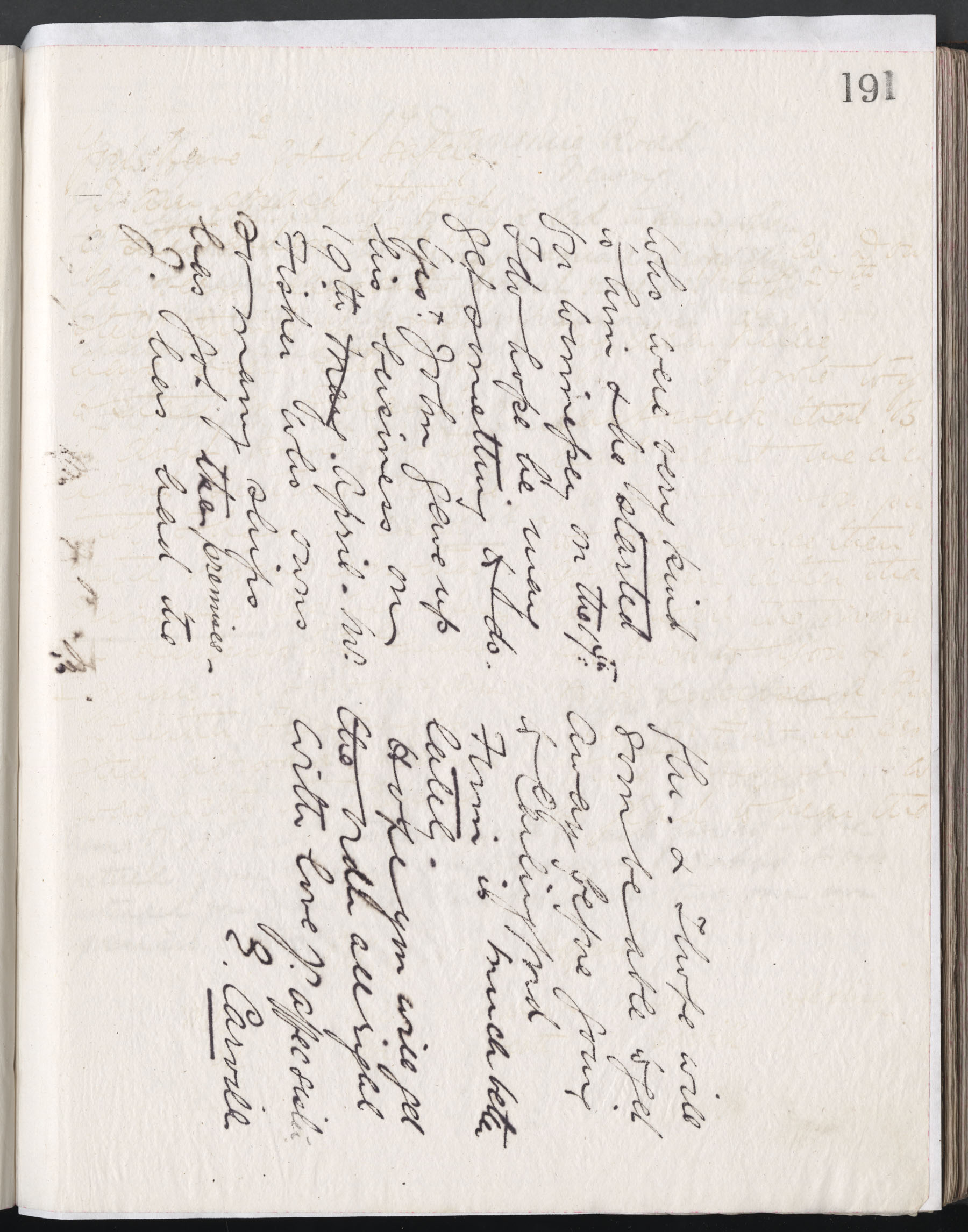 Carvill Letter Books, page 191 - Letter from Elizabeth Martin Carvill to her sister, Nellie, dated 27 May [1908], page 2 of 2