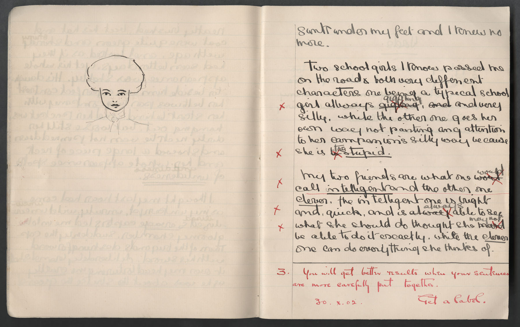 Ruth Martin Carvill's 1902 Composition book, entry for 29 Oct 1902, page 4 of 4