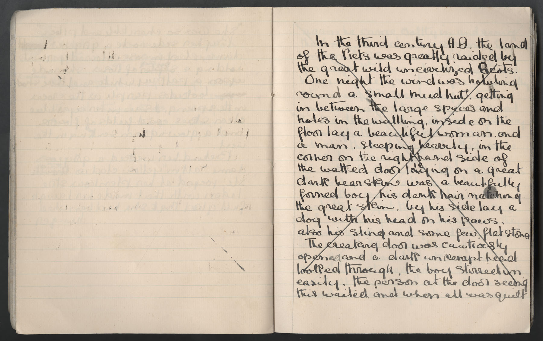 Ruth Martin Carvill's 1902 Composition book, crossed out entry, undated and untitled, page 1 of 5