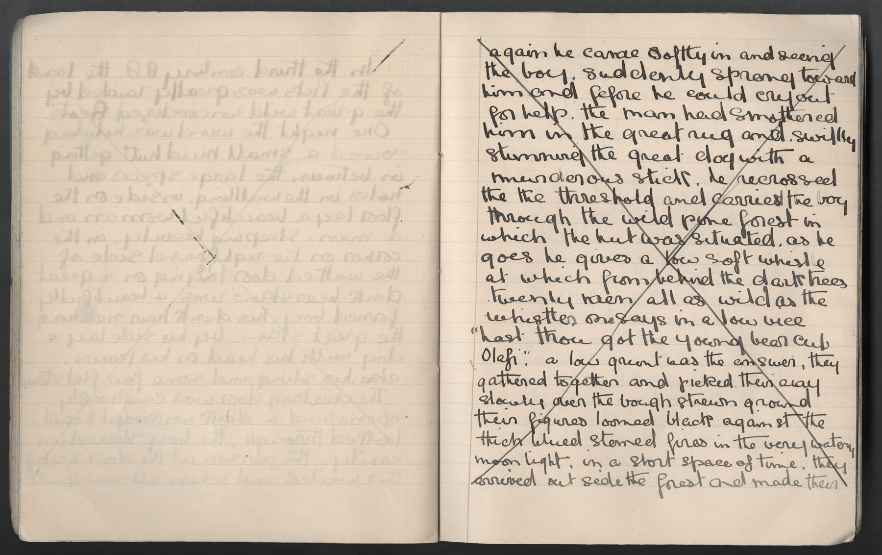 Ruth Martin Carvill's 1902 Composition book, crossed out entry, undated and untitled, page 2 of 5