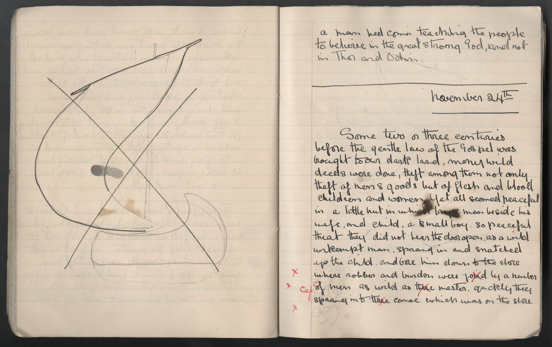 Ruth Martin Carvill's 1902 Composition book, untitled, 24 Nov 1902, page 1 of 4