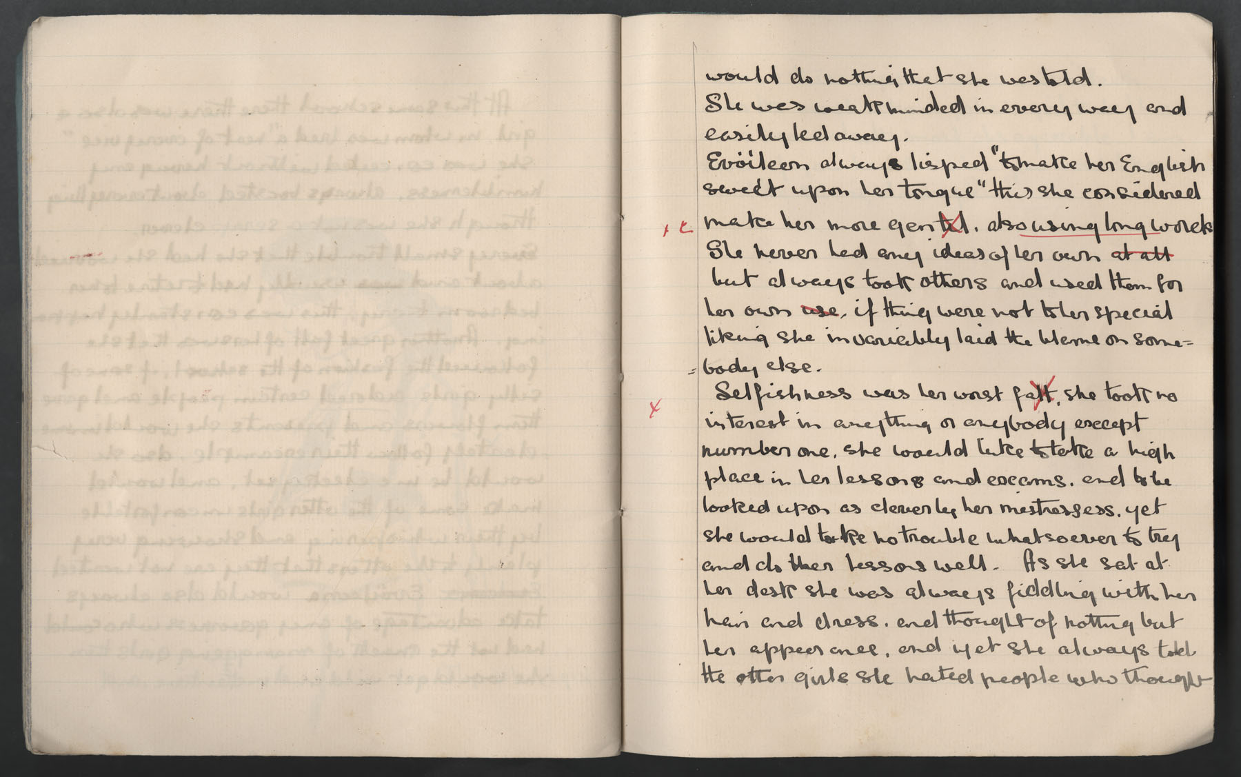 Ruth Martin Carvill's 1902 Composition book, Essay about Oonah O'Shea &amp; Evaleena, dated 3 Dec 1902, page 5 of 6