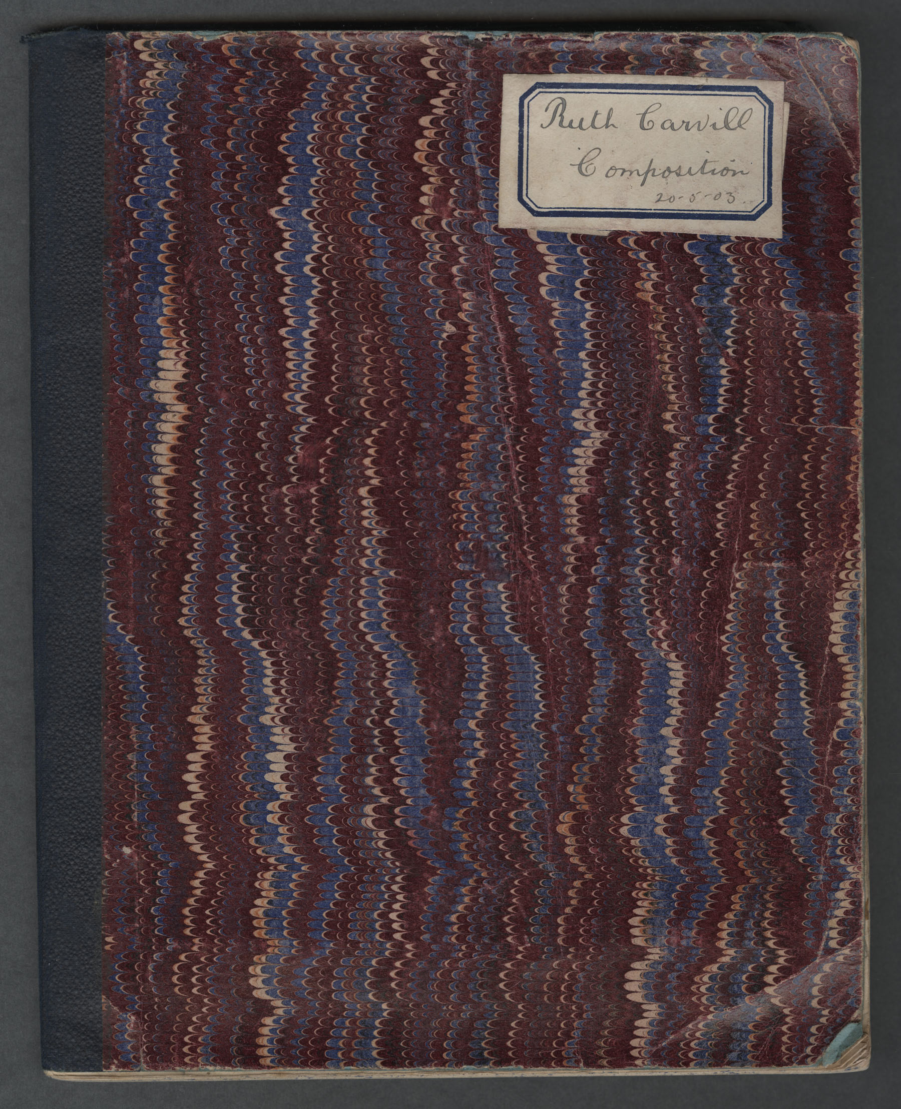 Ruth Martin Carvill's 1903 Composition book - front cover