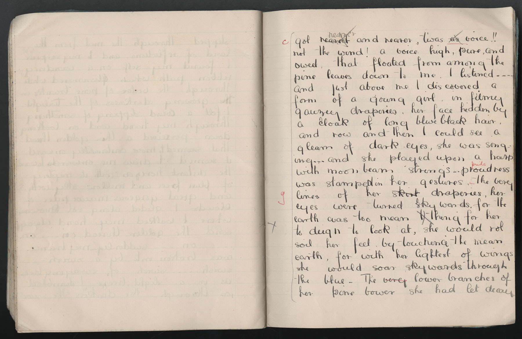 Ruth Martin Carvill's 1903 Composition book, "Summer term', essay on Pride,  dated 9 May 1903, pg 3 of 5.