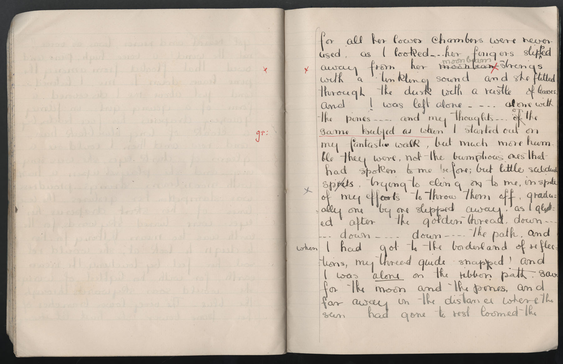 Ruth Martin Carvill's 1903 Composition book, "Summer term', essay on Pride,  dated 9 May 1903, pg 4 of 5.