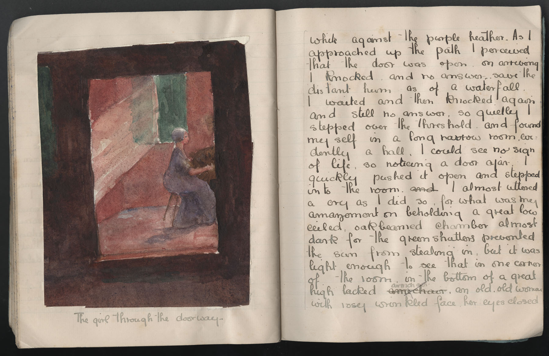 Ruth Martin Carvill's 1903 Composition book, "Description of an Old Woman',  dated 19 May 1903, pg 3 &amp; 4 of 8.