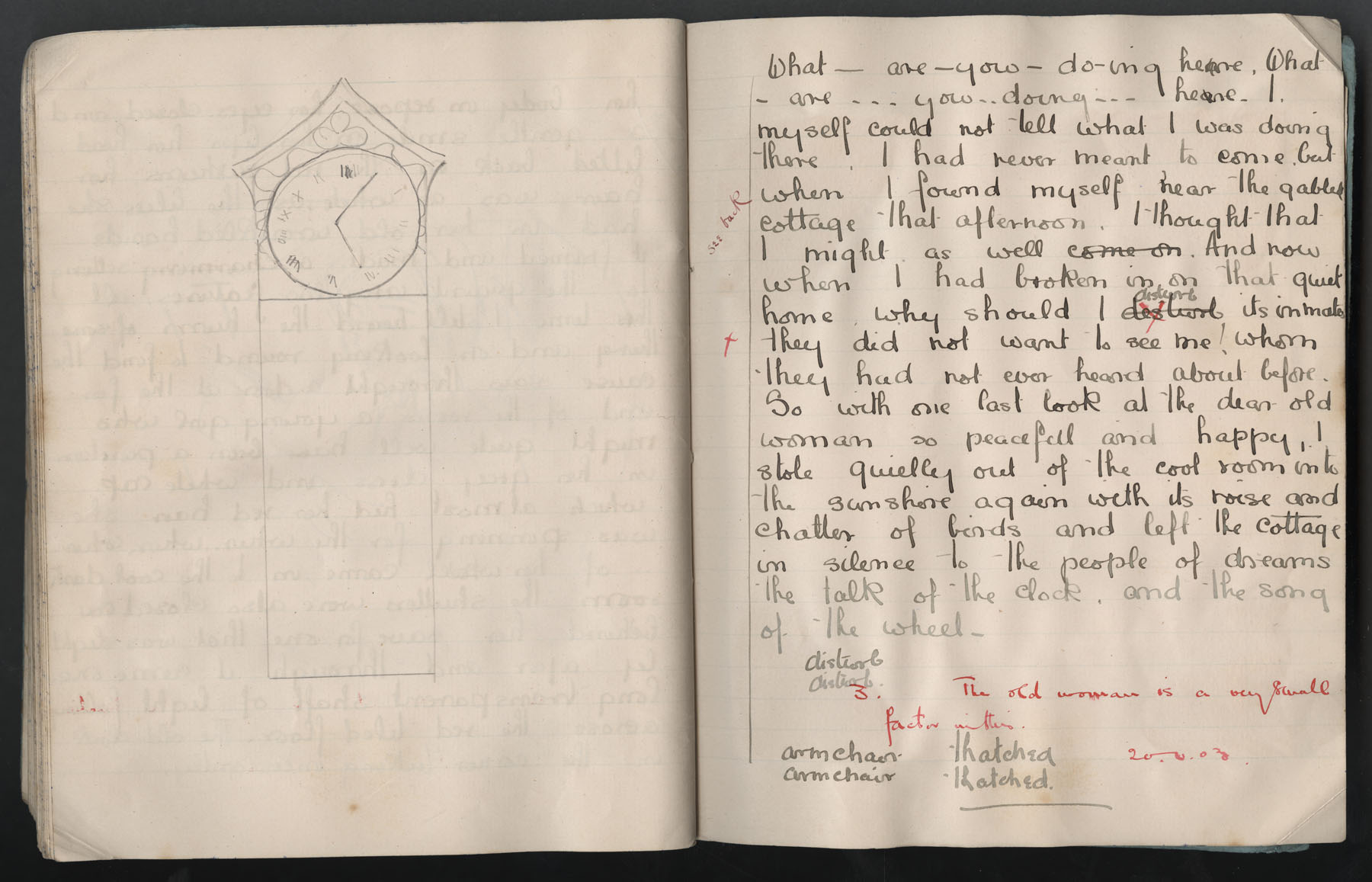 Ruth Martin Carvill's 1903 Composition book, "Description of an Old Woman',  dated 19 May 1903, pg 7 &amp; 8 of 8.