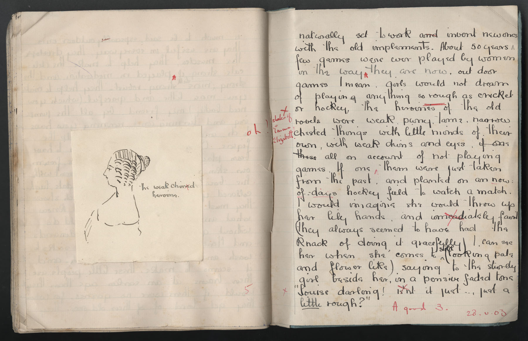 Ruth Martin Carvill's 1903 Composition book, "What is a Game?',  dated 25 May 1903, pg 7 &amp; 8 of 8.