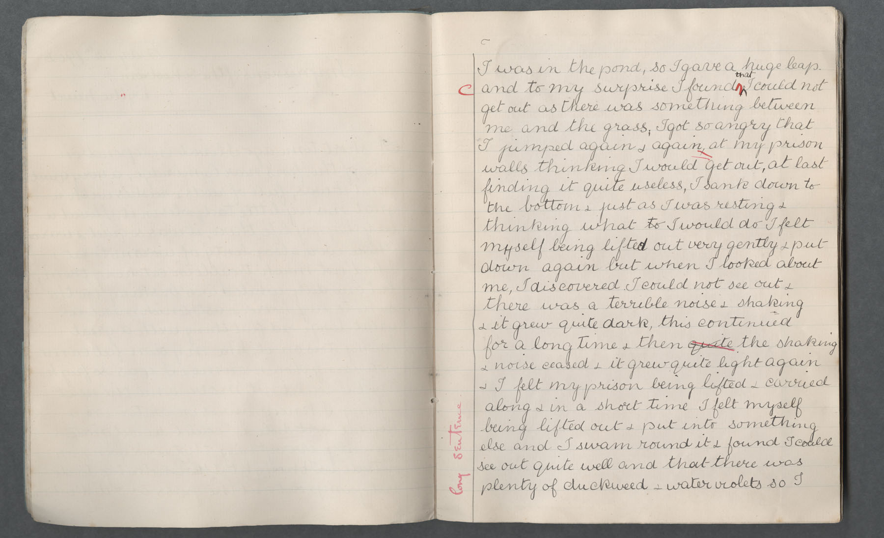 Ruth Martin Carvill-s early 1902 Composition book, "Impressions of the Schoolroom, By the Newet", dated 23 May 1902, pg 2 of 4