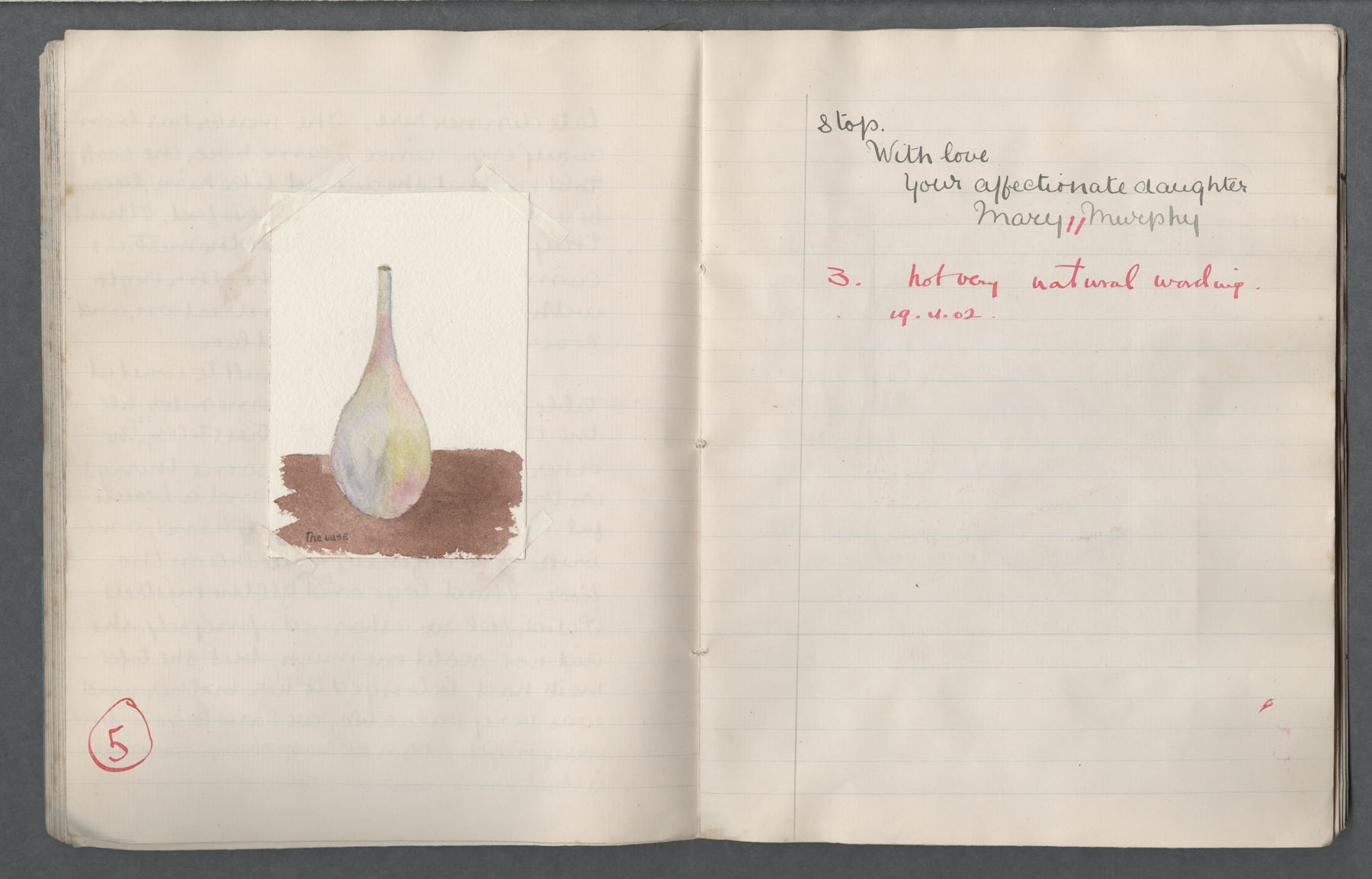 Ruth Martin Carvill-s early 1902 Composition book, "My dear Mother" from Mary Murphy, 13 June 1902, page 4 of 4