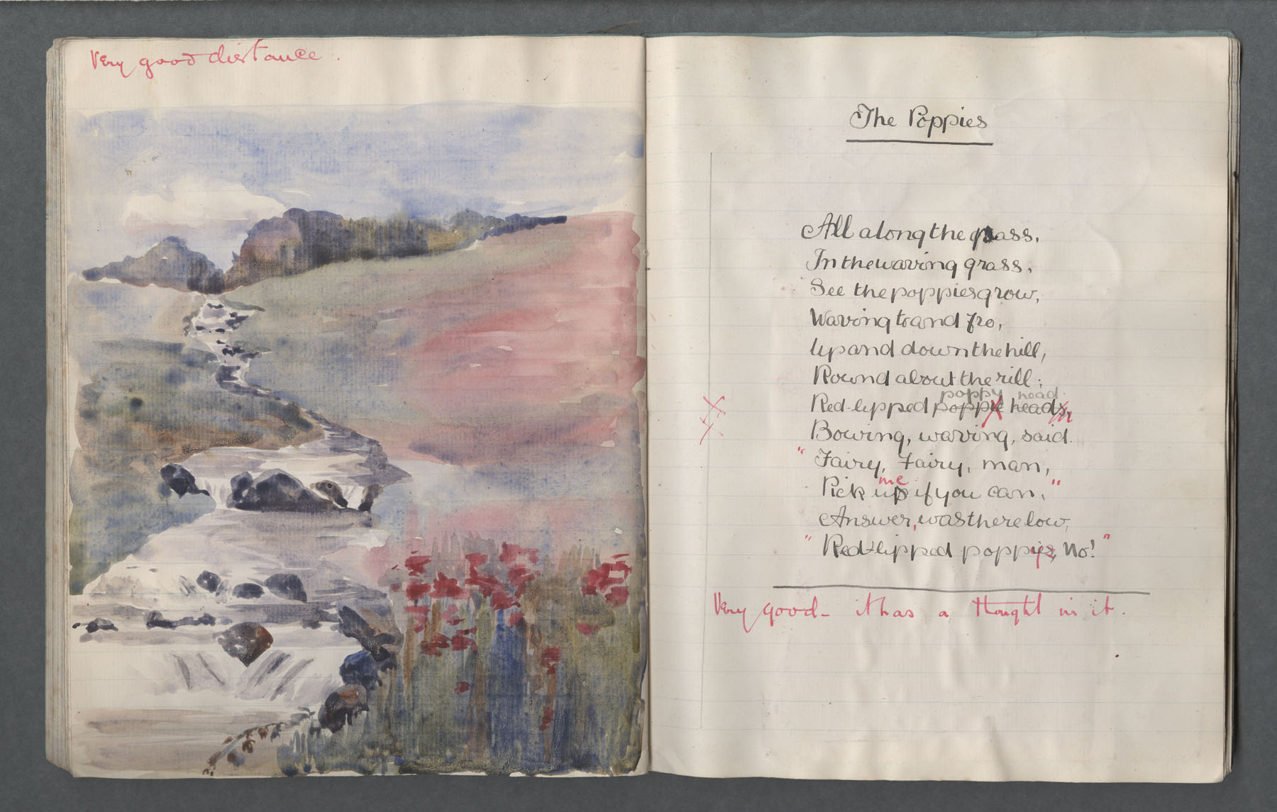 Ruth Martin Carvill-s early 1902 Composition book, "The Poppies", undated