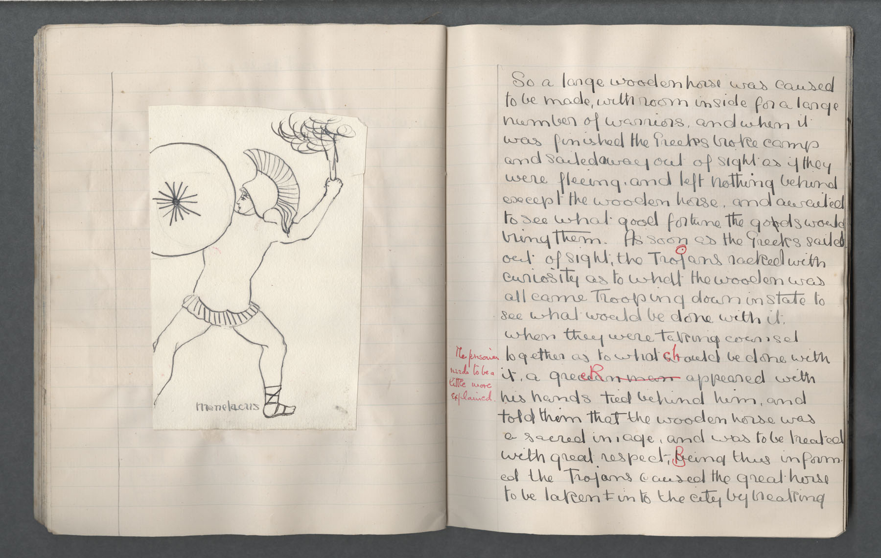 Ruth Martin Carvill-s early 1902 Composition book, "The Fall of Troy", undated, page 2 of 6