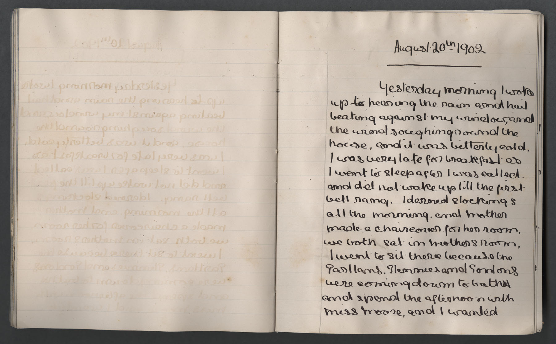 Ruth Martin Carvill's late 1902 Journal, entry dated 20 Aug 1902, pg 1 of 3.