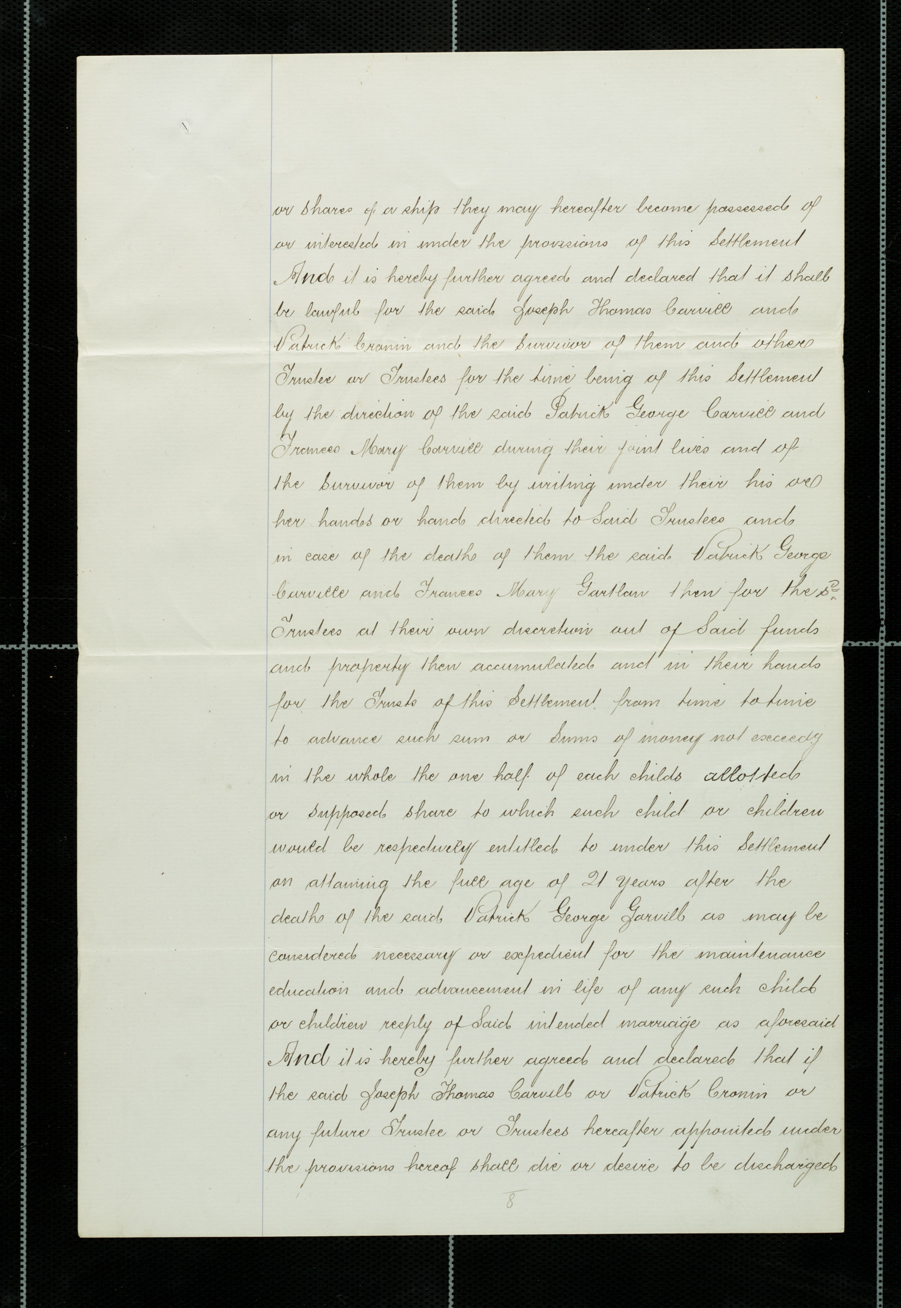 Marriage Settlement of ship "The Lady Havelock", dated 20 Sept 1869, page 8 of 11