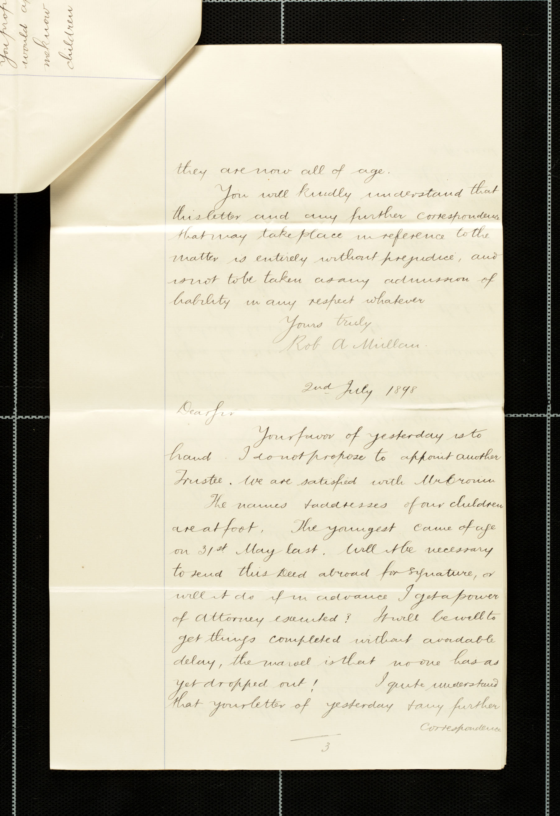 Copy of Rob. A Mullan correspondence re: Carvill Bros.,  July 1898, pg 3