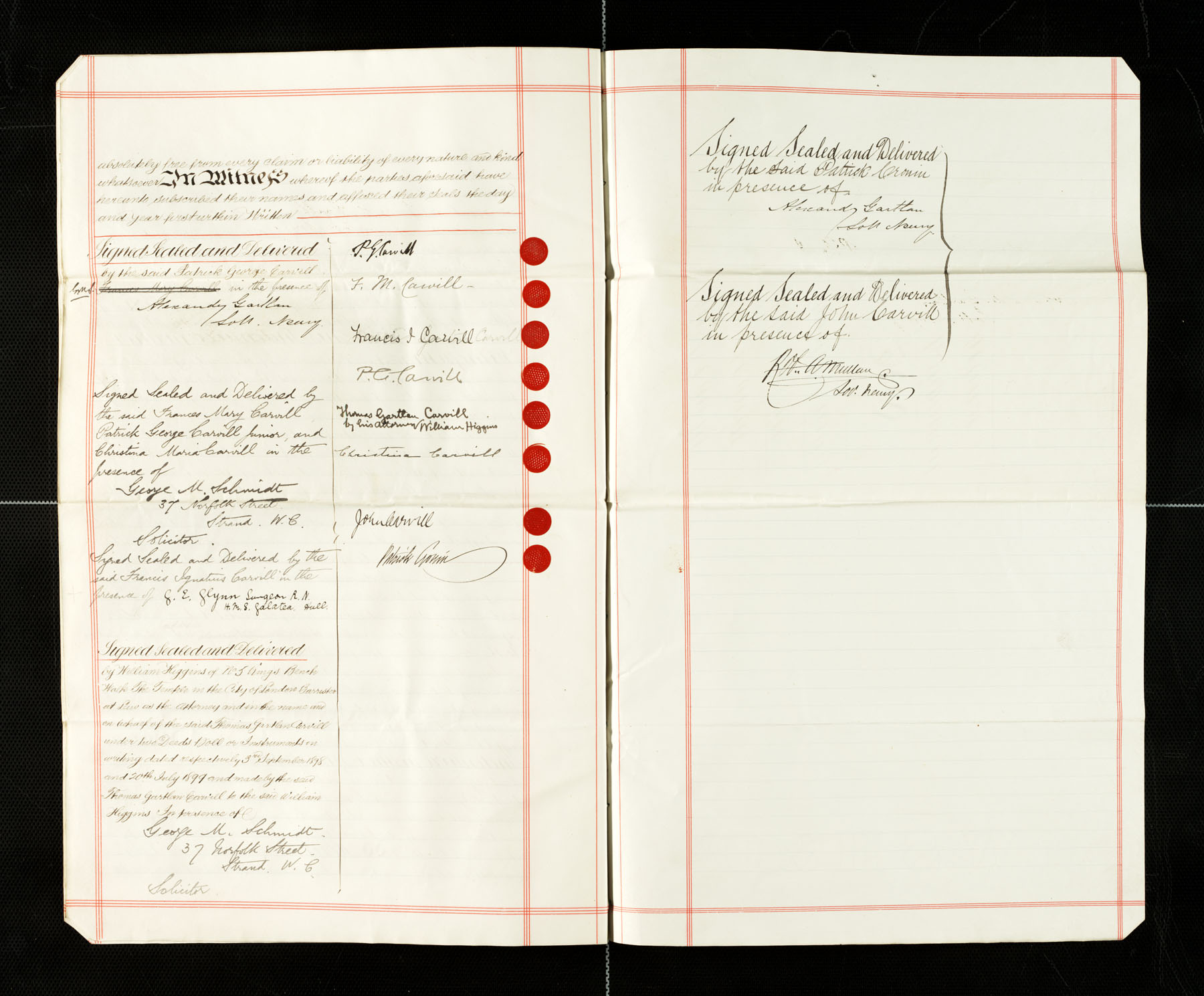 Indenture between Patrick George Carvill, et al &amp; John Carvill &amp; Patrick Cronin, p8 &amp; 9 of 10