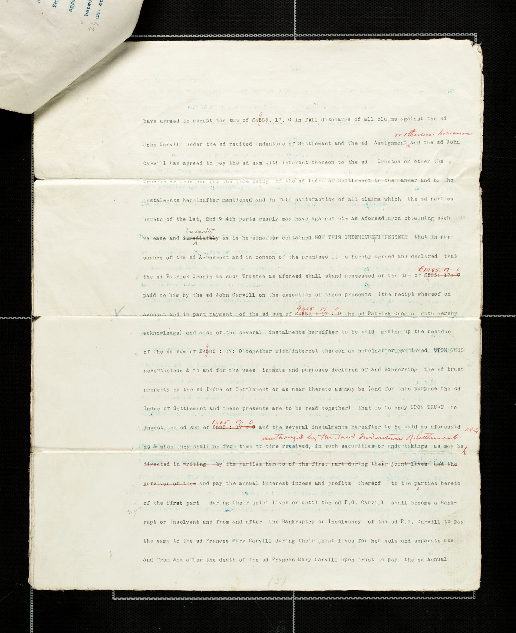 Draft copy, Indenture between Patrick George Carvill, et al &amp; John Carvill &amp; Patrick Cronin, p5 of 10