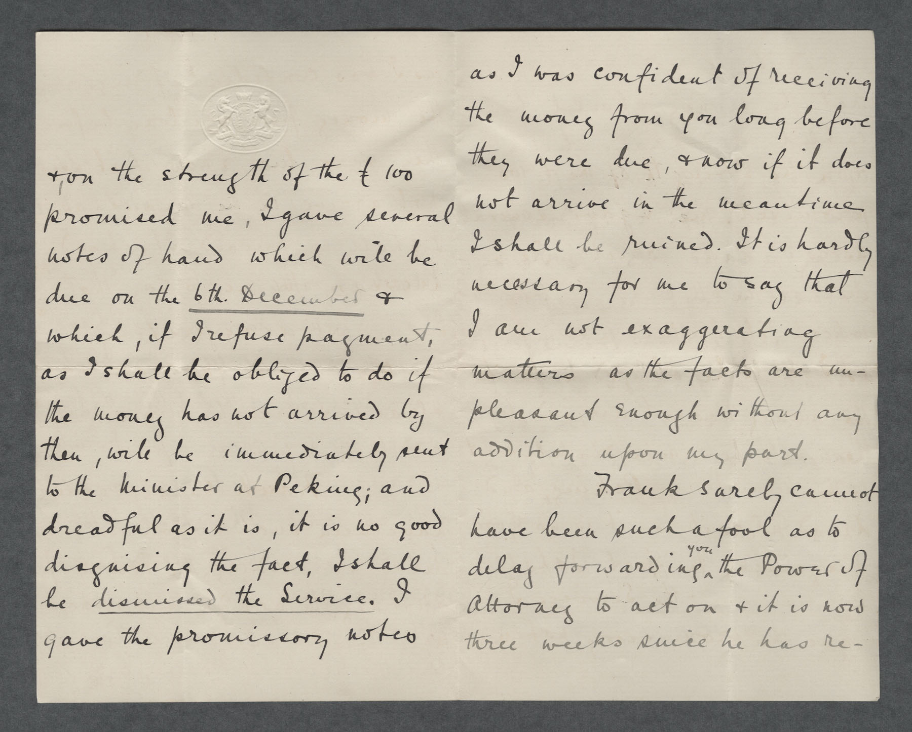 1898 letter to Patrick George Hamilton Carvill, Esq, London, from his son, Tom - page 2