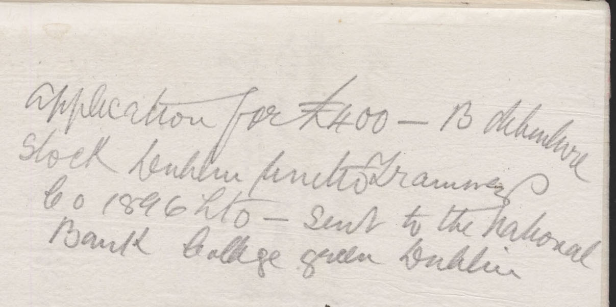 Carvill Letter Book: no page #, Application for Debenture Stock, undated